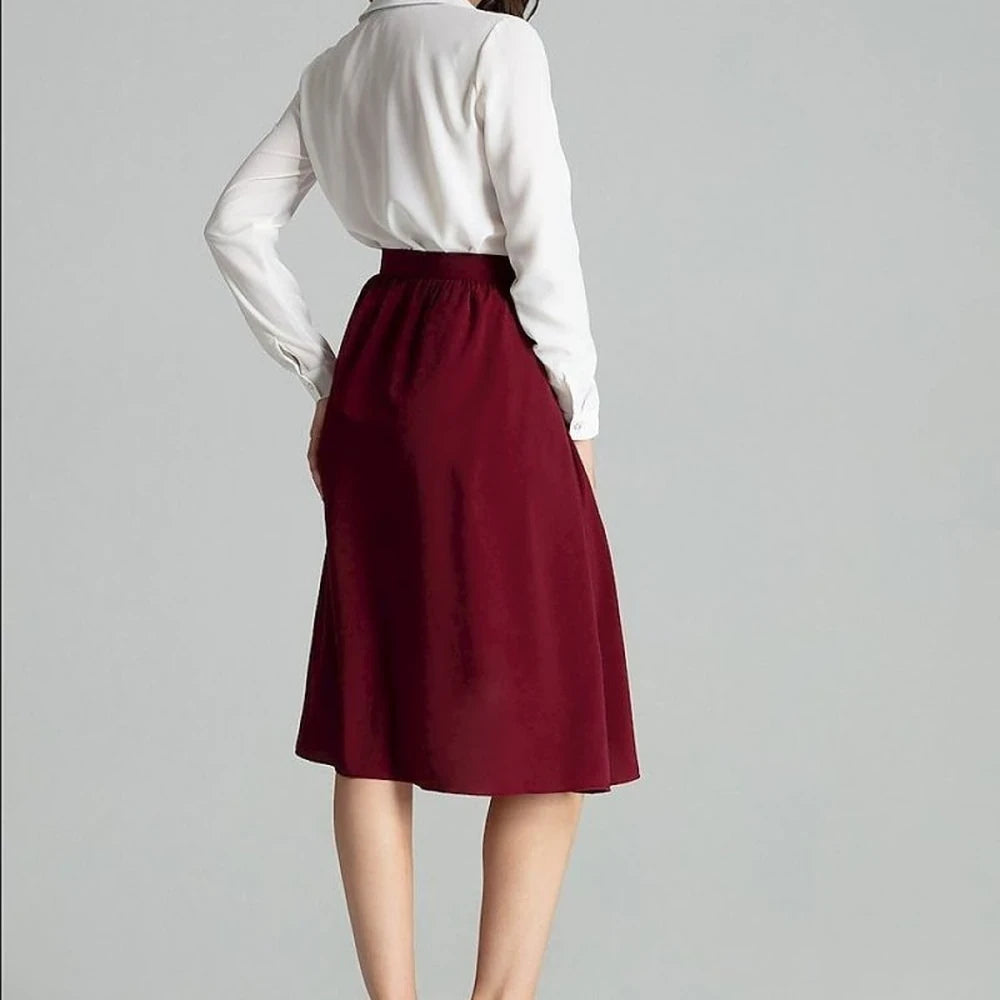 Floral Pleated Midi Skirt with Belt