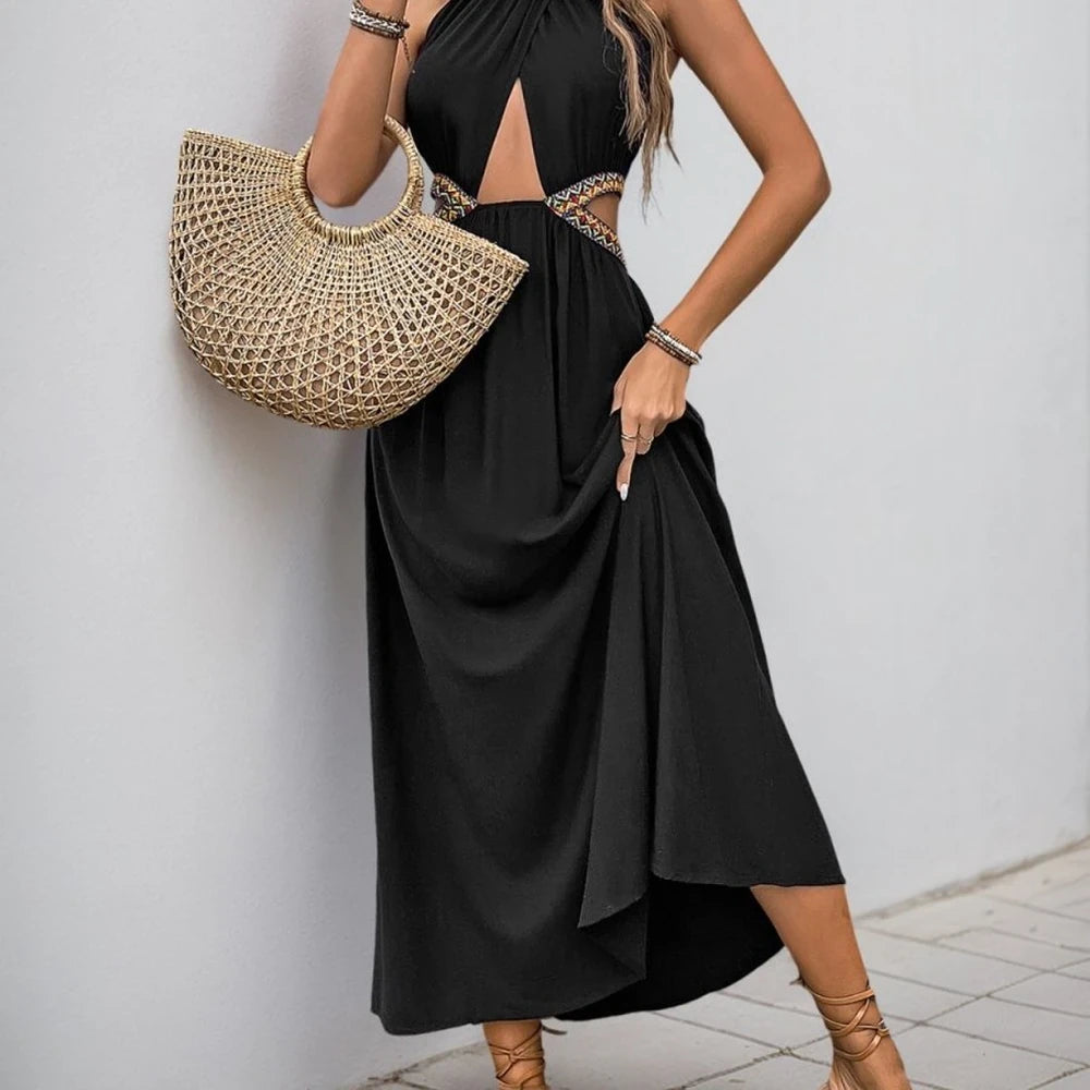 Women's Grecian Neck Cutout Dress