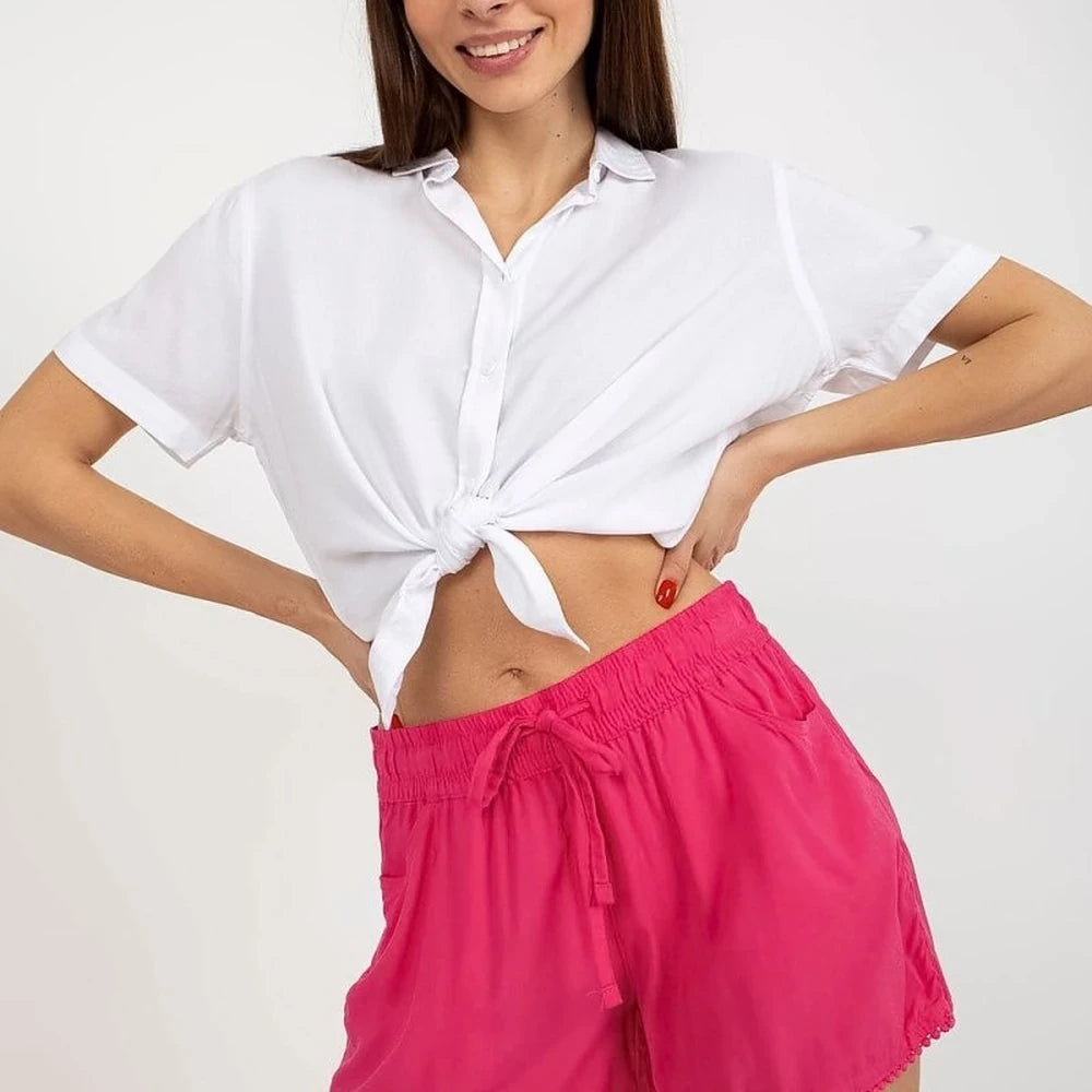 Women's Elastic Waist Shorts with Tie