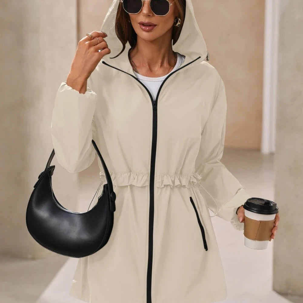 Waterproof Hooded Long Sleeve Windbreaker Jacket