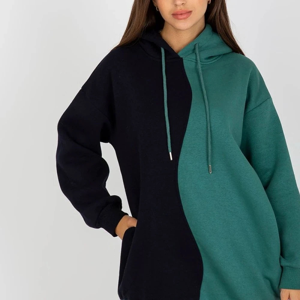 Women's Two-Color Hooded Sweatshirt