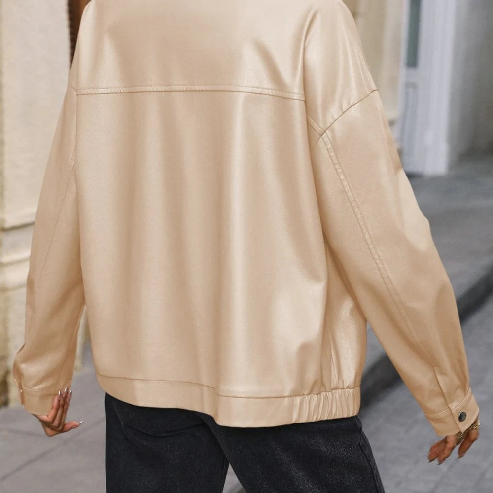 Collared Zip Up Jacket with Pockets