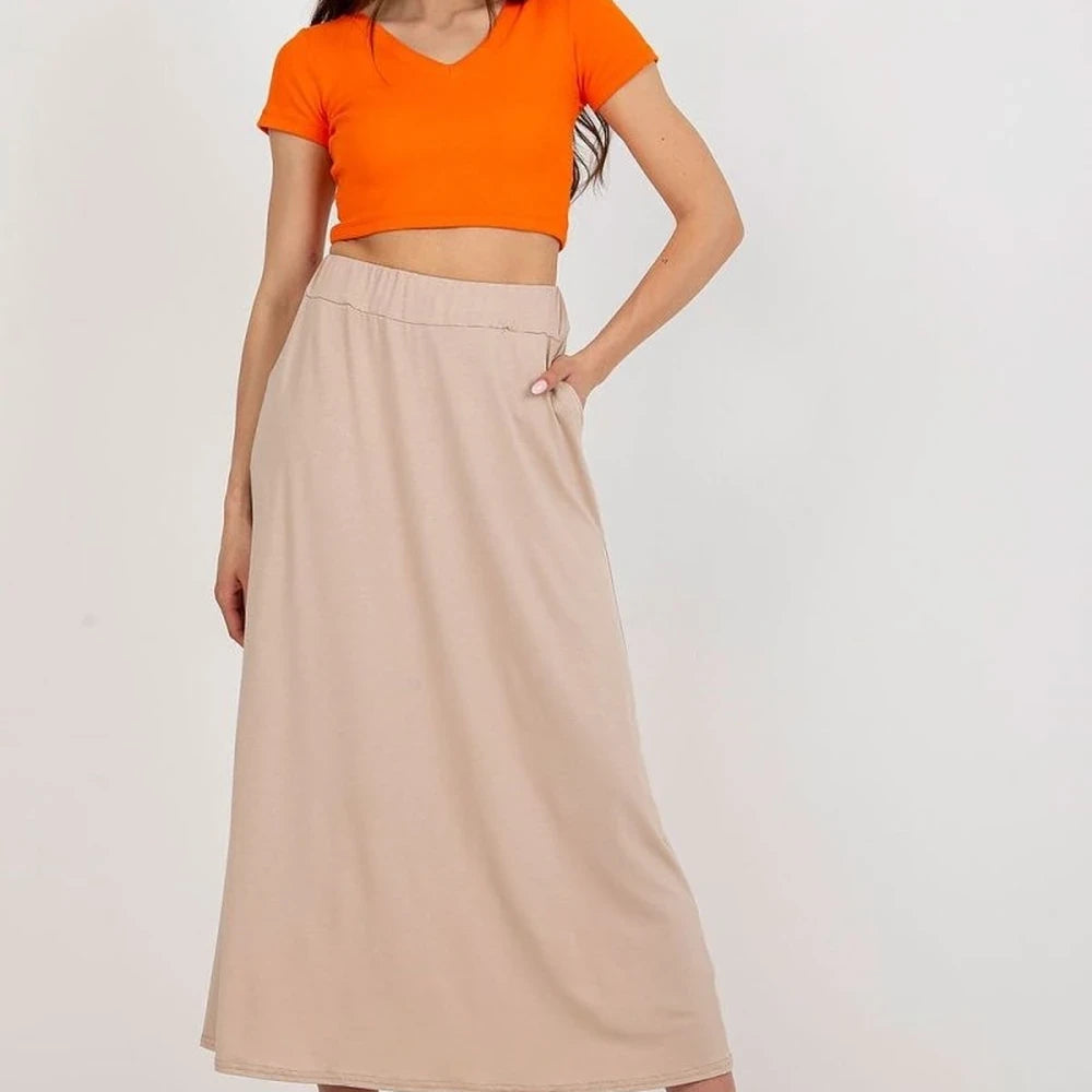 Rue Paris Summer Skirt with Elastic Waistband