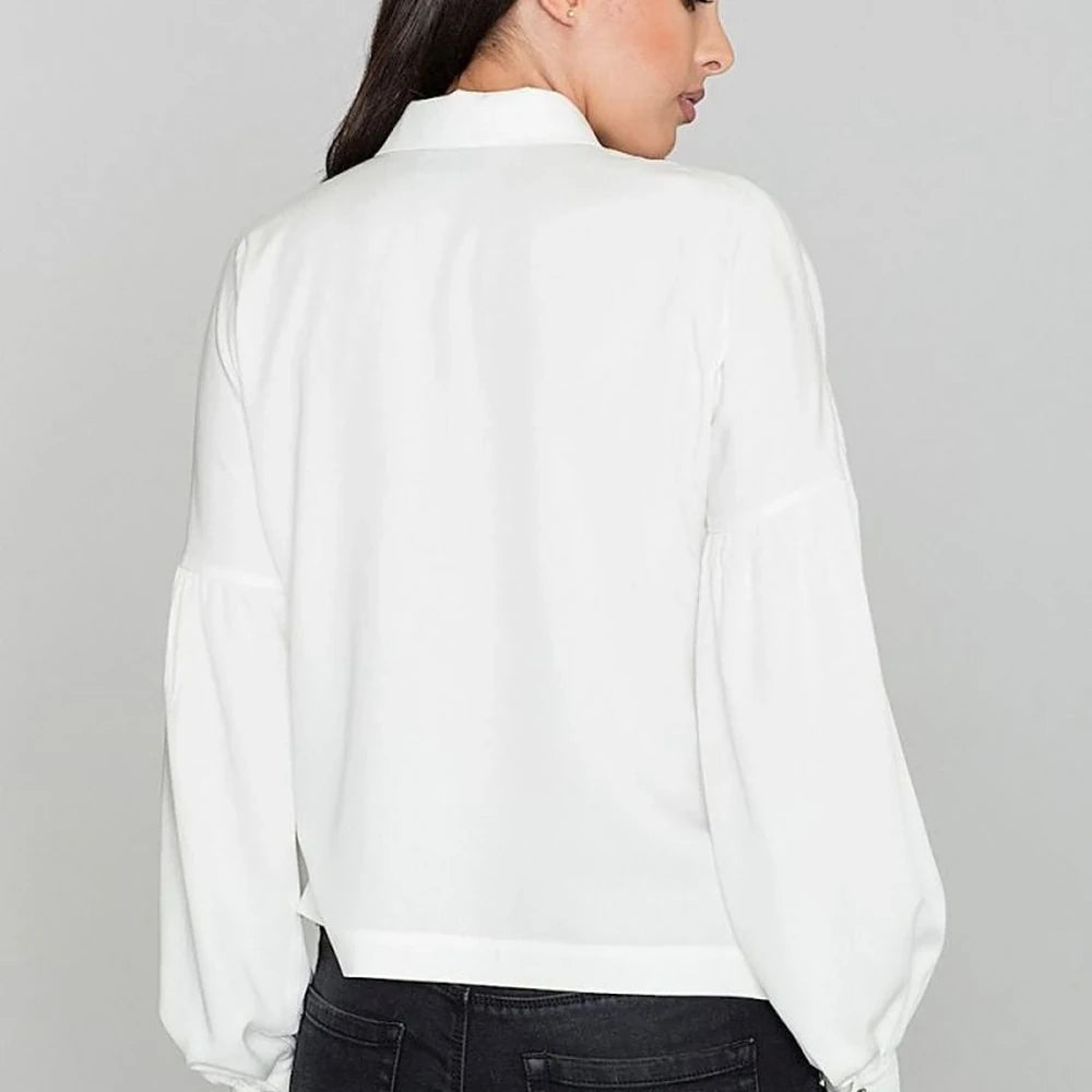 Viscose Kimono Shirt with Pleated Sleeves