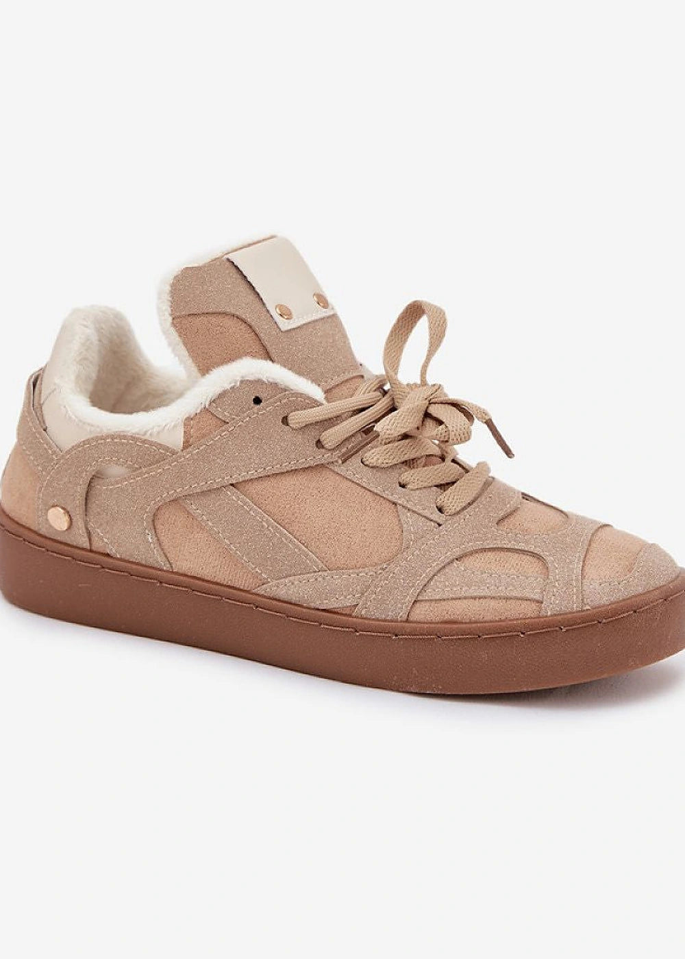 Eco suede fur lined sports shoes