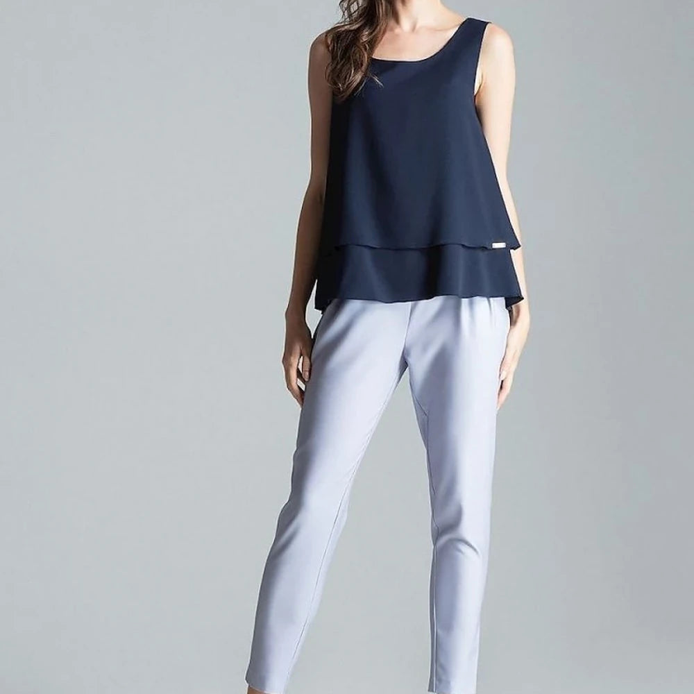 Sleeveless Flared Layer Top