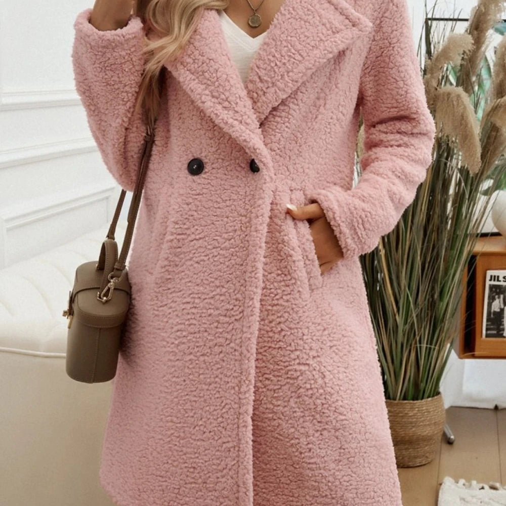 Hooded Teddy Coat with Pockets