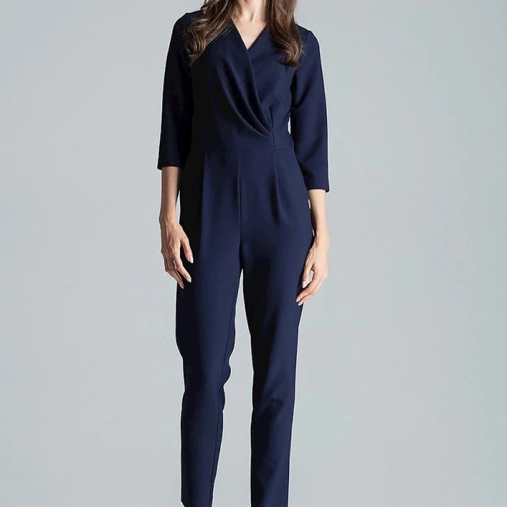 Patterned Jumpsuit with Envelope Neckline