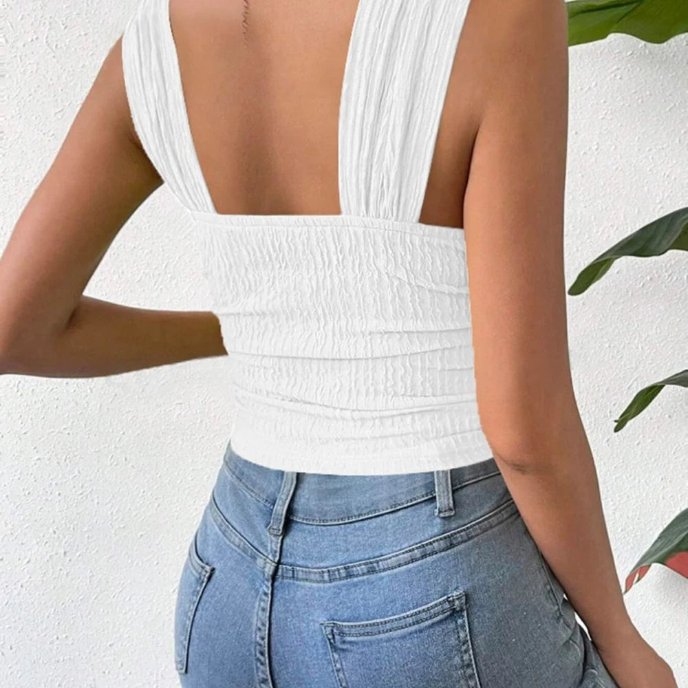 Textured Square Neck Tank Top