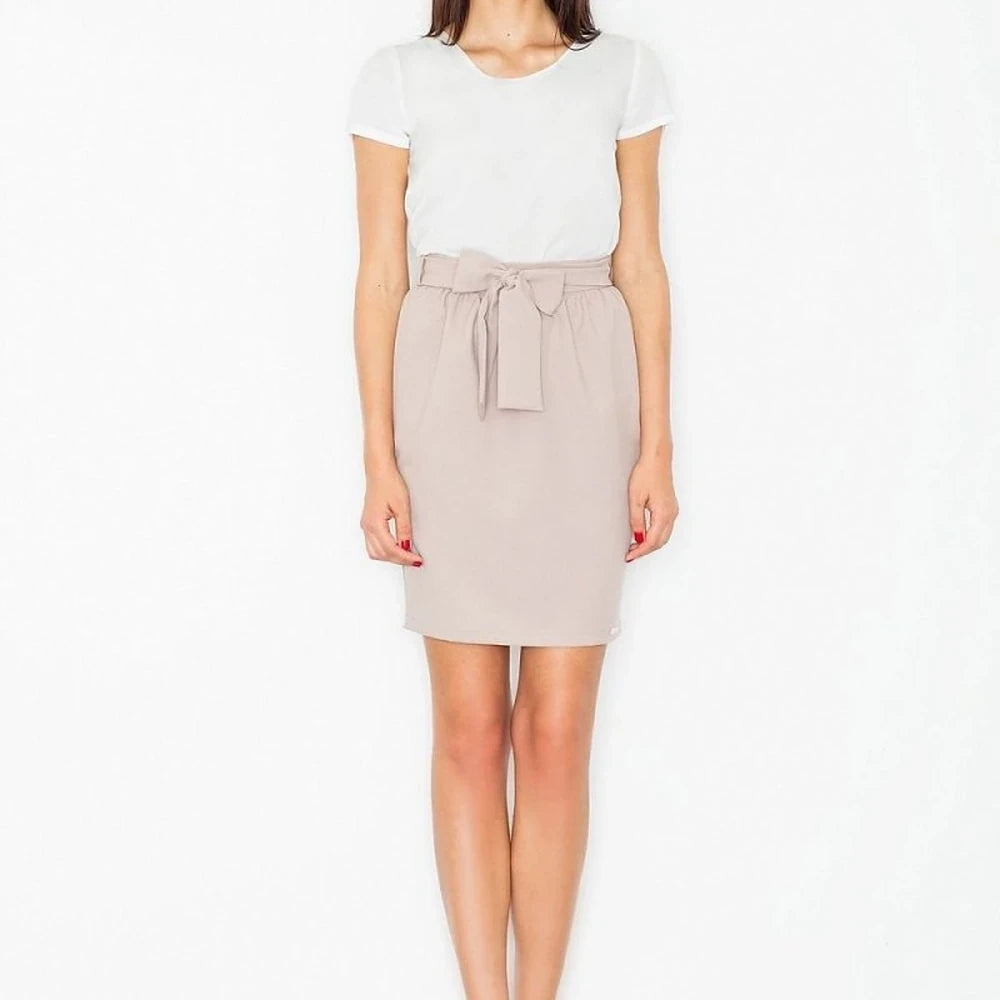 Pencil Skirt with Waist Tie - Green