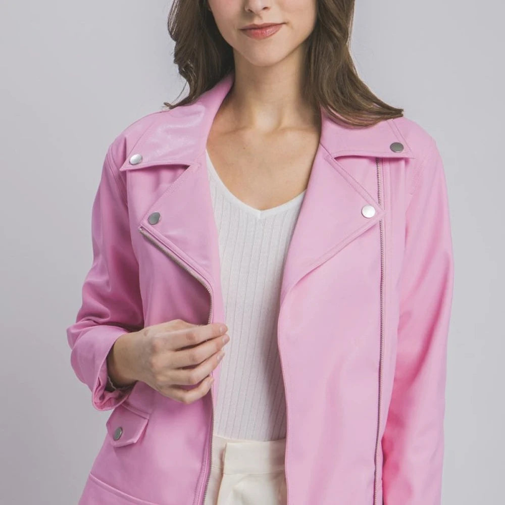 Collared Neck Zip Up Jacket