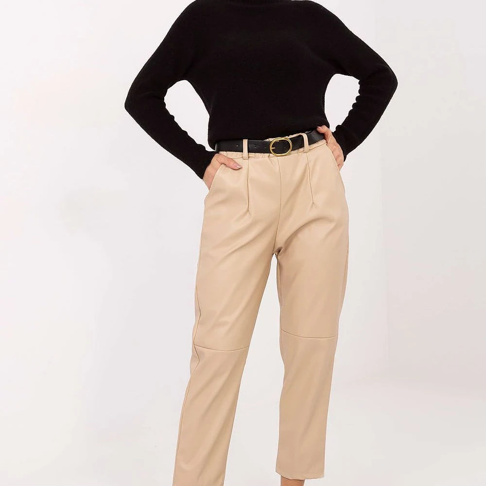 Women's Faux Leather Tapered Pants