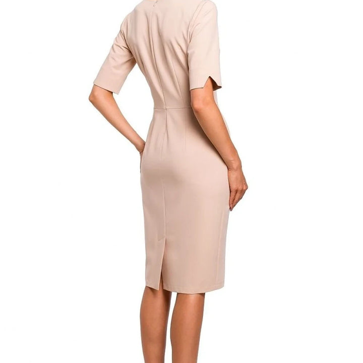 Elegant Pencil Dress with V-Neck and Cutouts