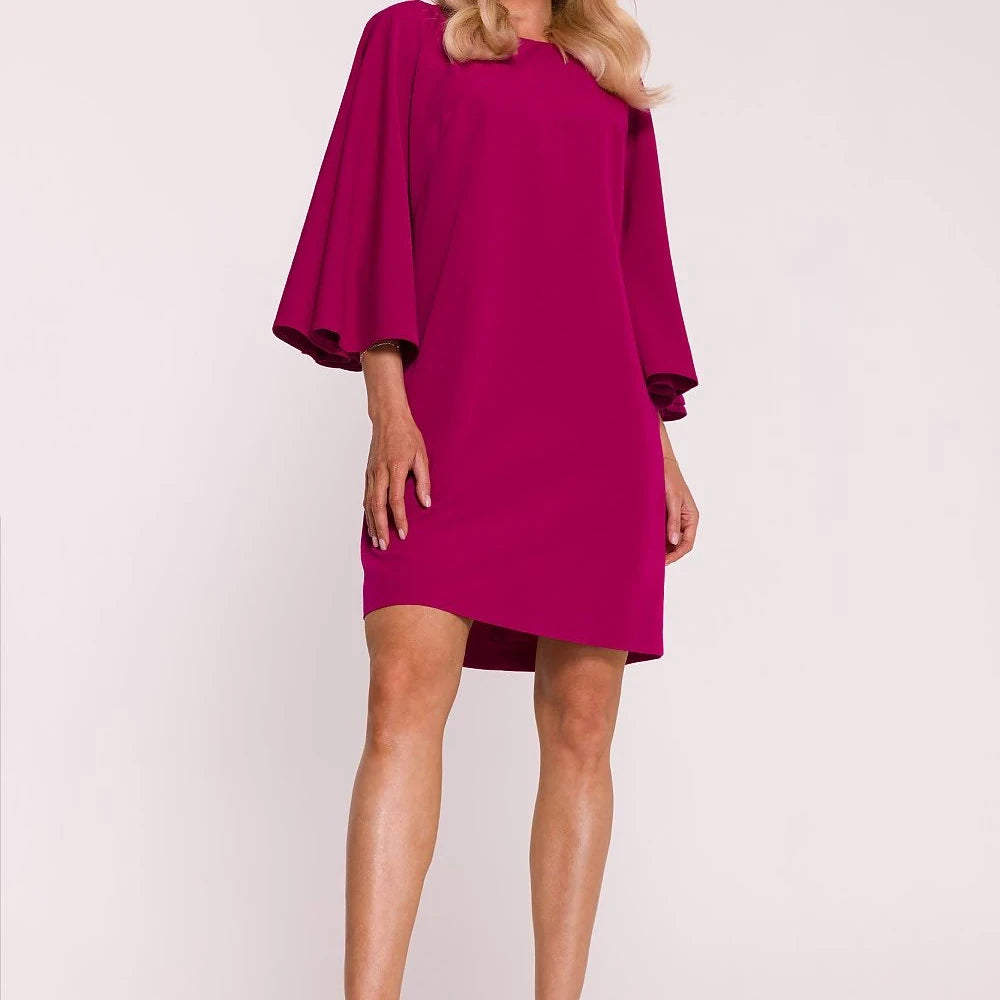 Trapeze Dress with Bat Sleeves