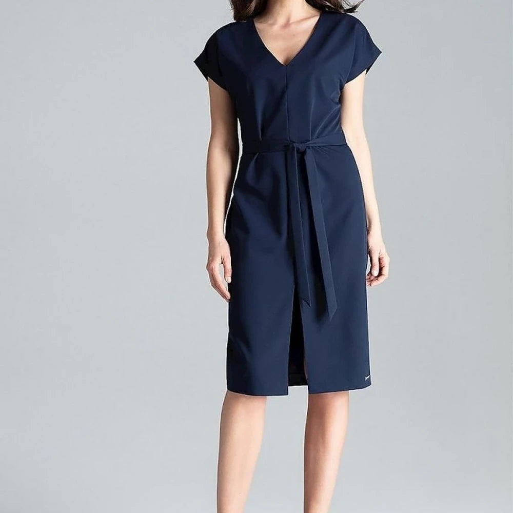 Kimono Sleeve Day Dress with Belt - Pink