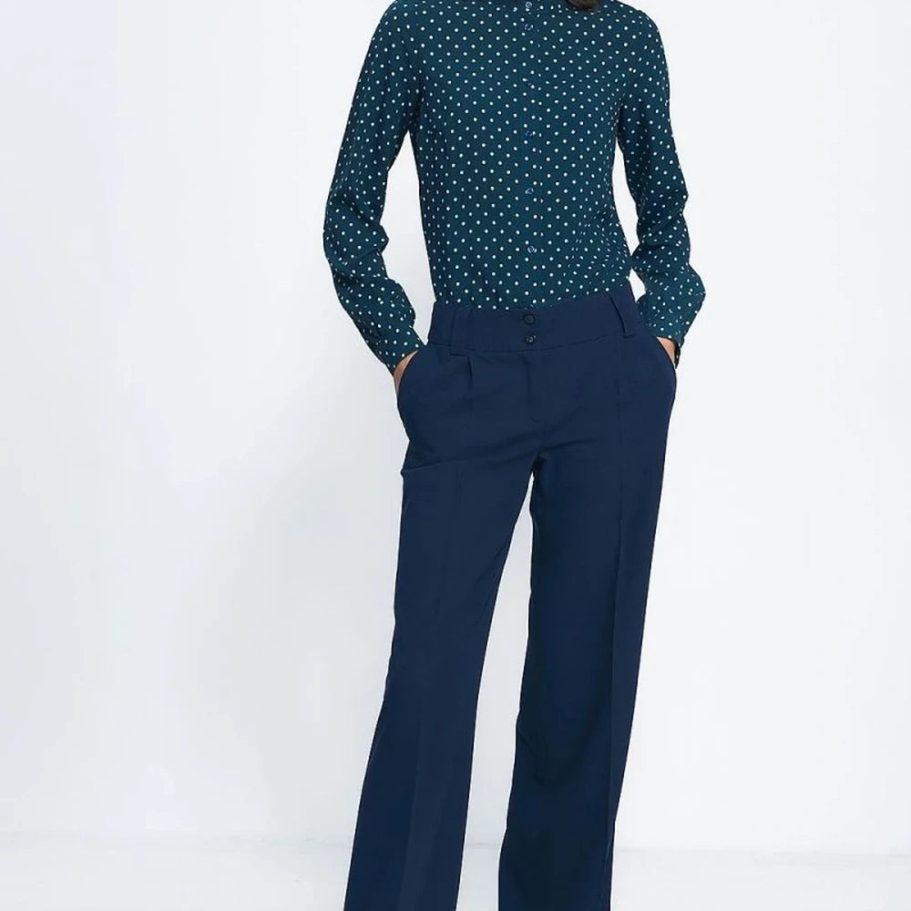 Long Sleeve Viscose Button-Down Shirt