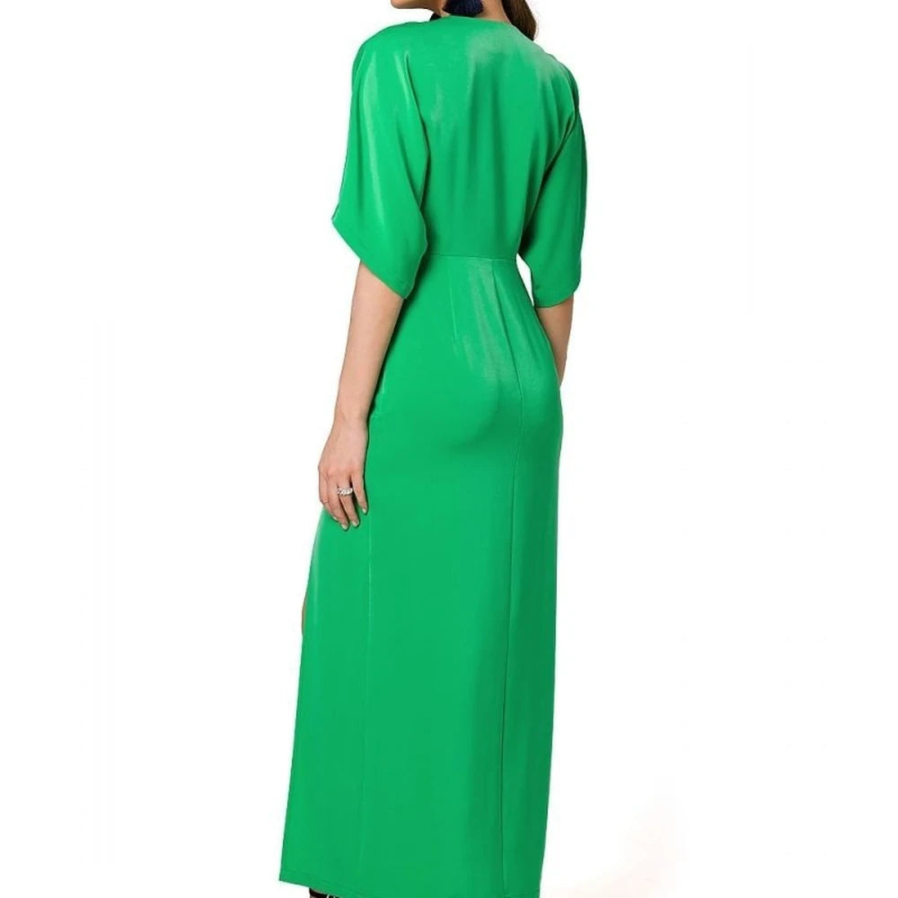 Long Evening Dress with High Leg Slit