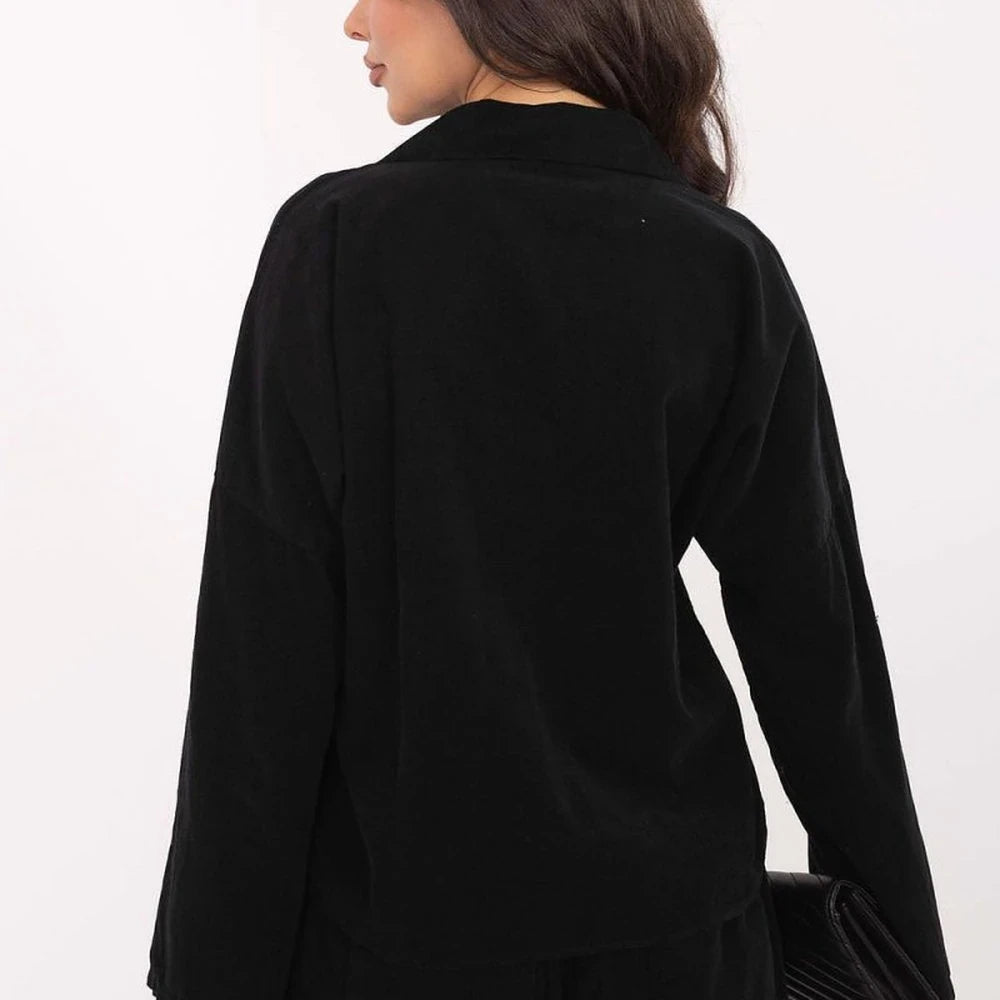 Corduroy Long Sleeve Shirt with Collar