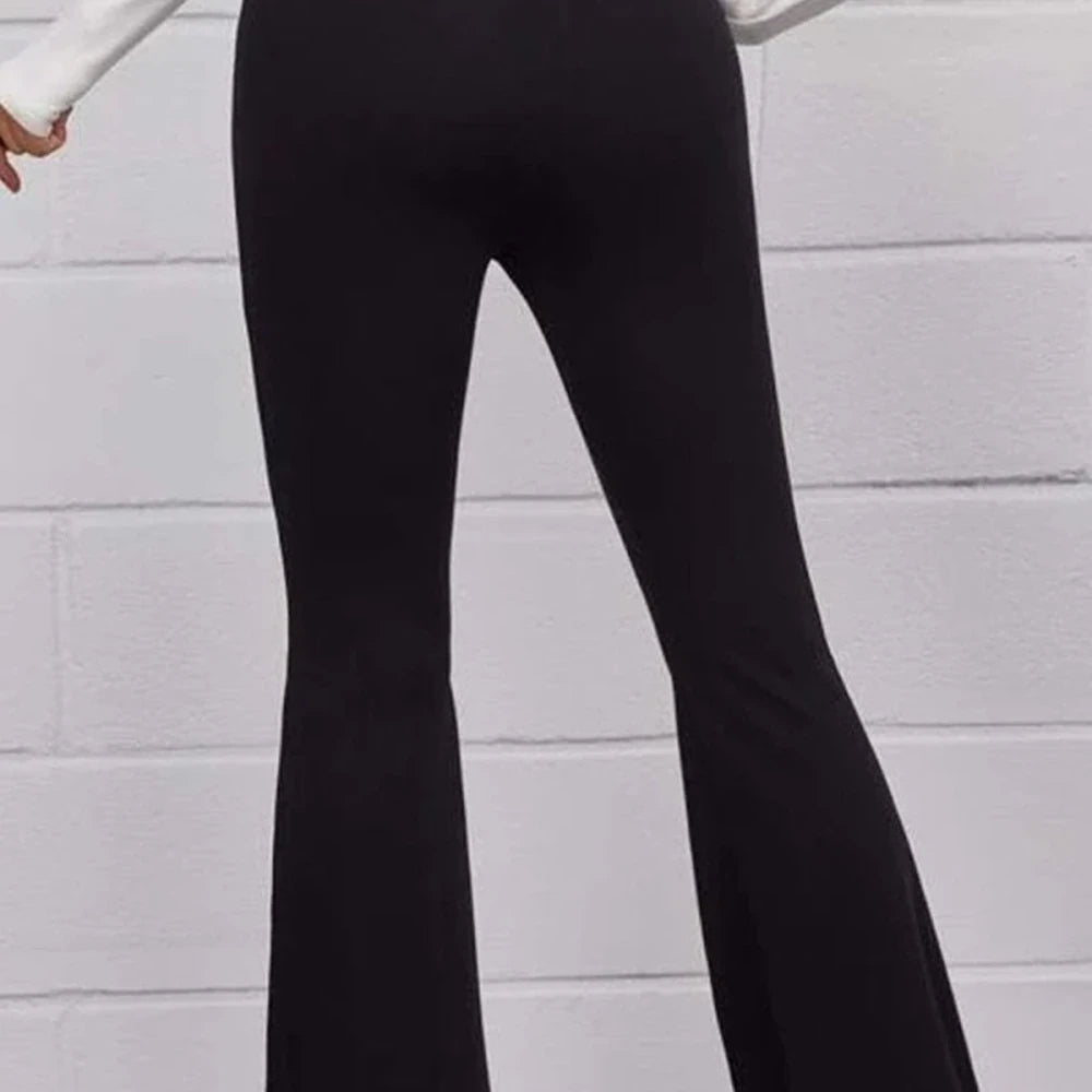 Flared Pull-On Pants with Tie Belt