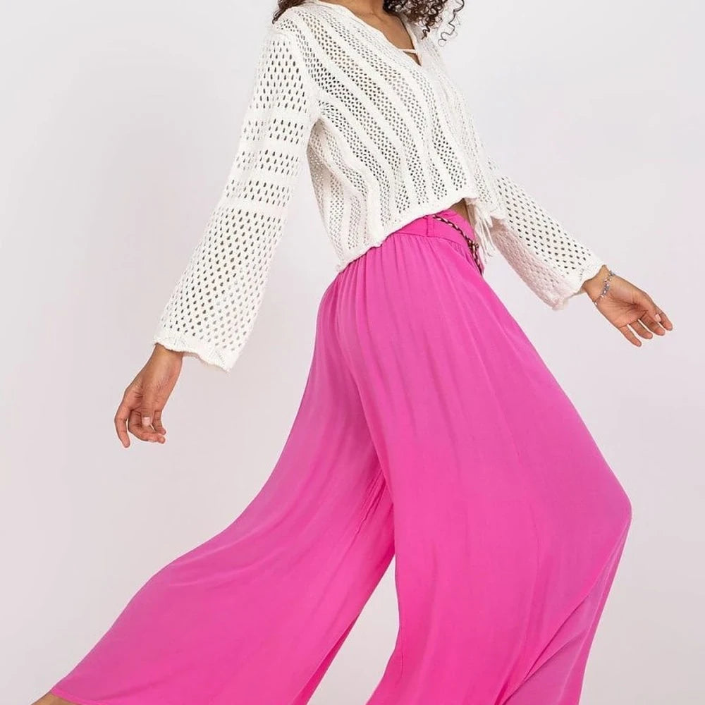 High-Waisted Wide-Leg Trousers