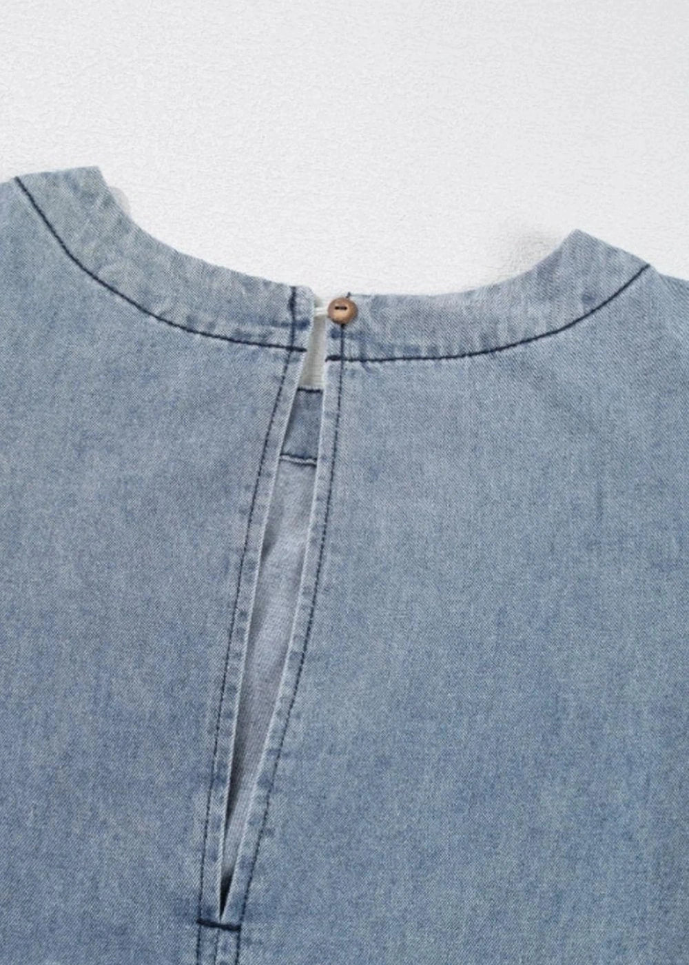 Cotton round neck balloon sleeve dress