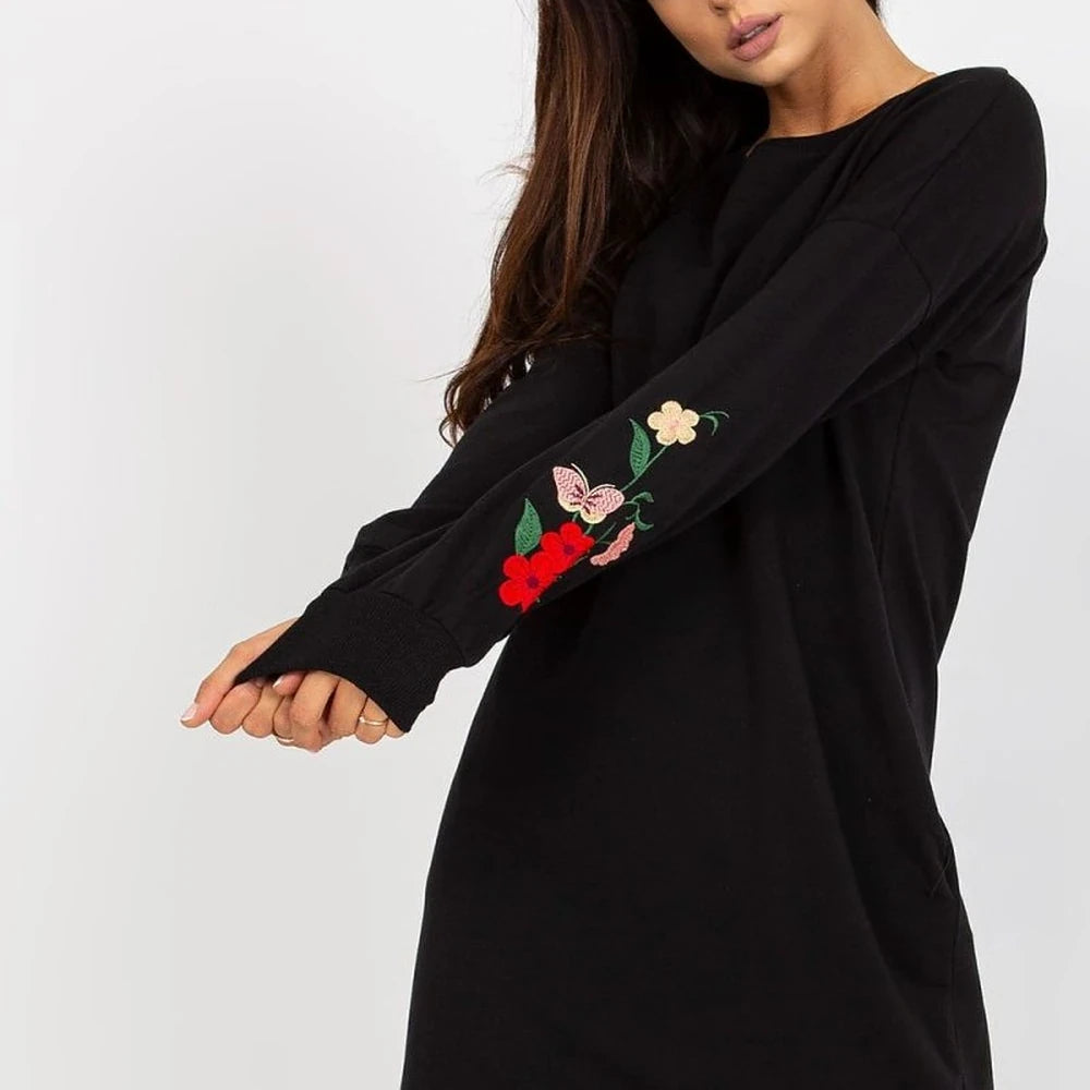 Tracksuit Dress with Embroidered Sleeves