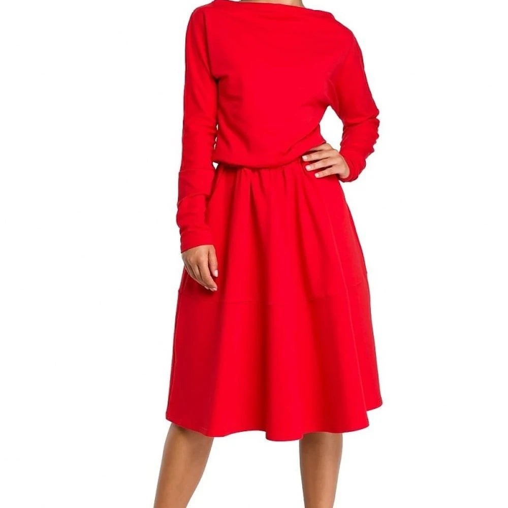 Flared Cotton Spandex Day Dress
