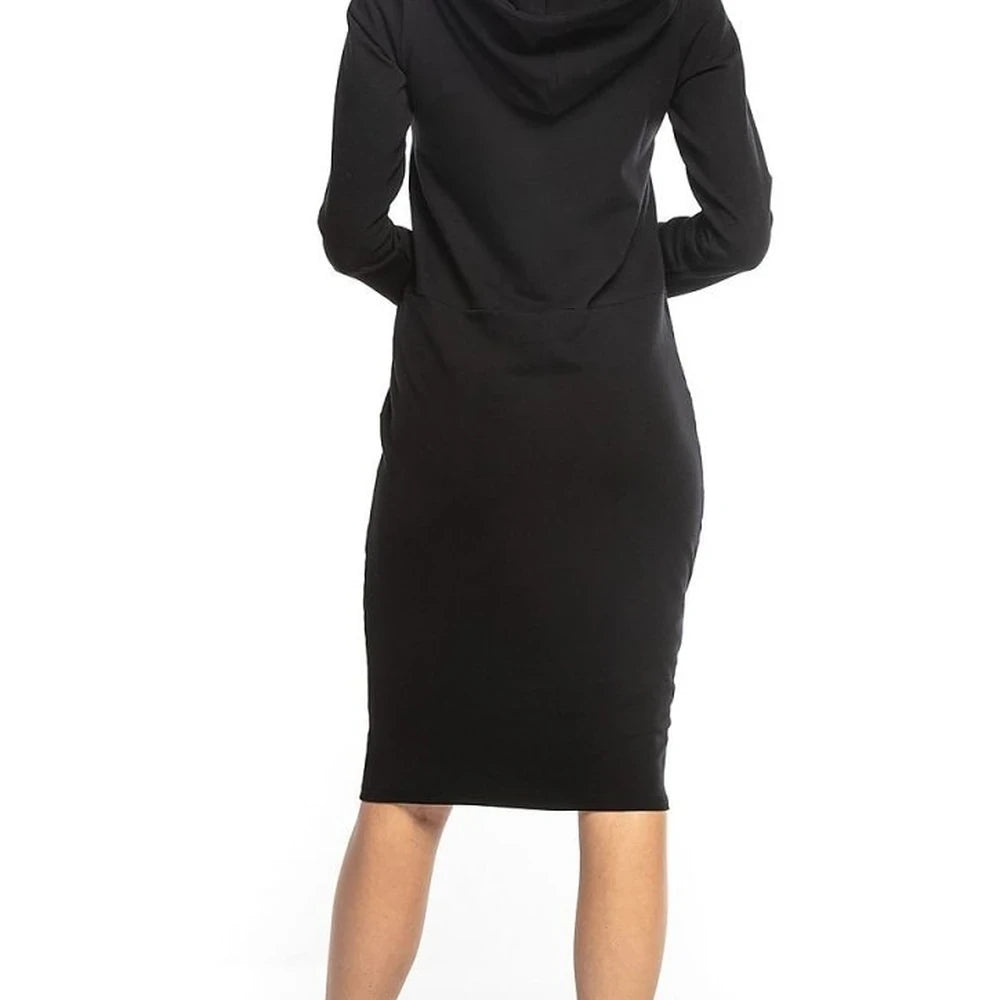 Cotton Blend Hooded Sweatshirt Dress