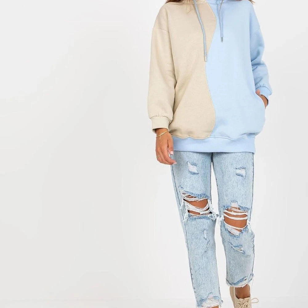 Women's Two-Color Hooded Sweatshirt