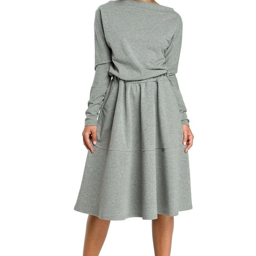 Flared Cotton Spandex Day Dress