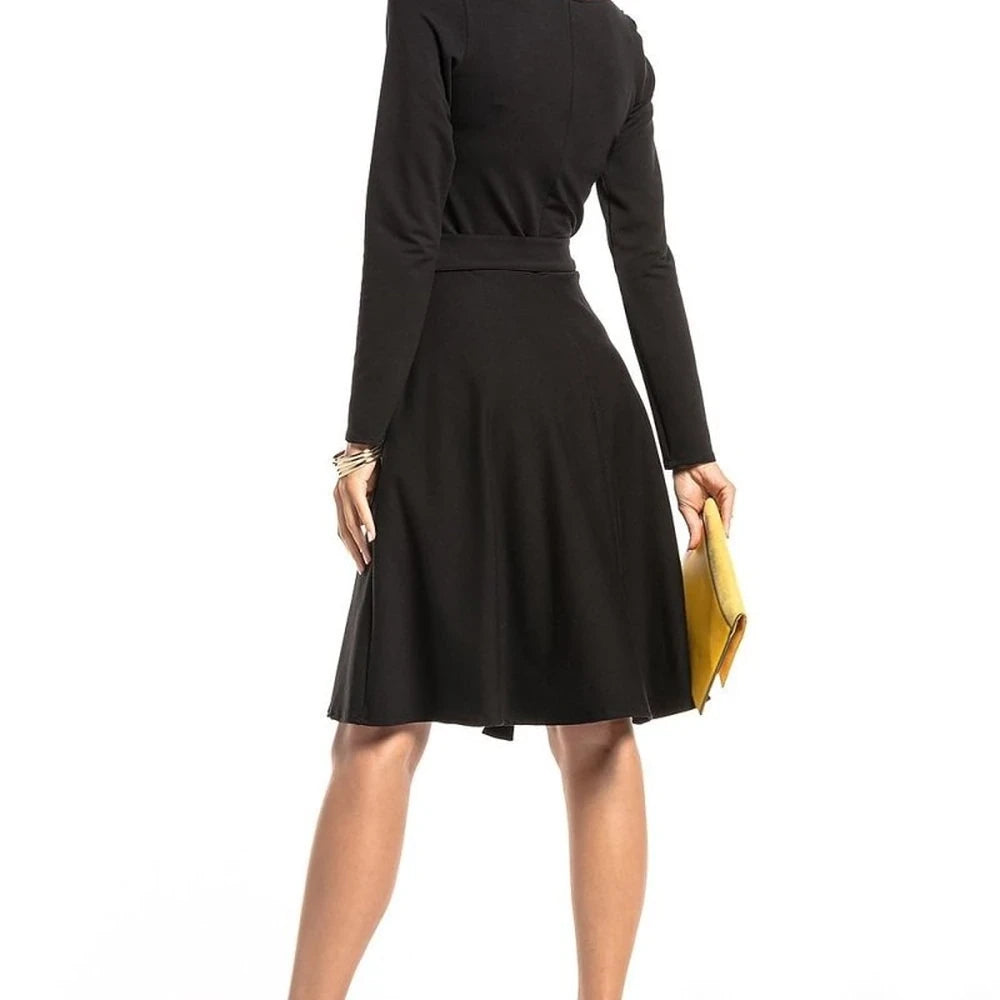 Flared Sweetheart Neck Day Dress with Pockets