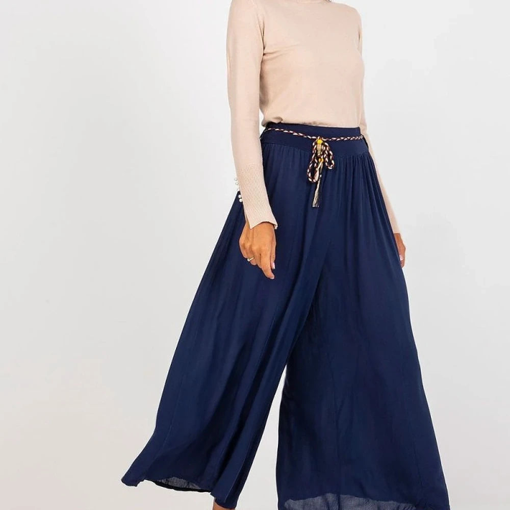 High-Waisted Wide-Leg Trousers