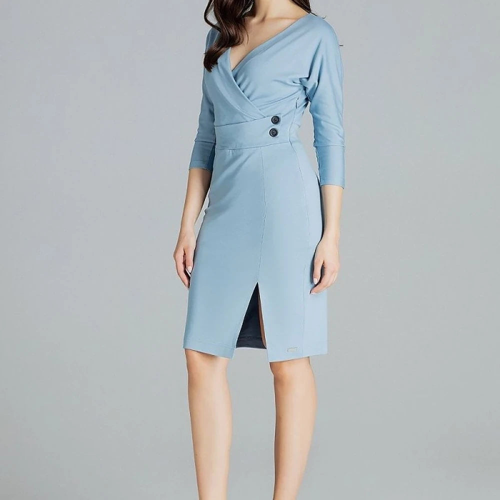 Fitted Midi Dress with Kimono Sleeves