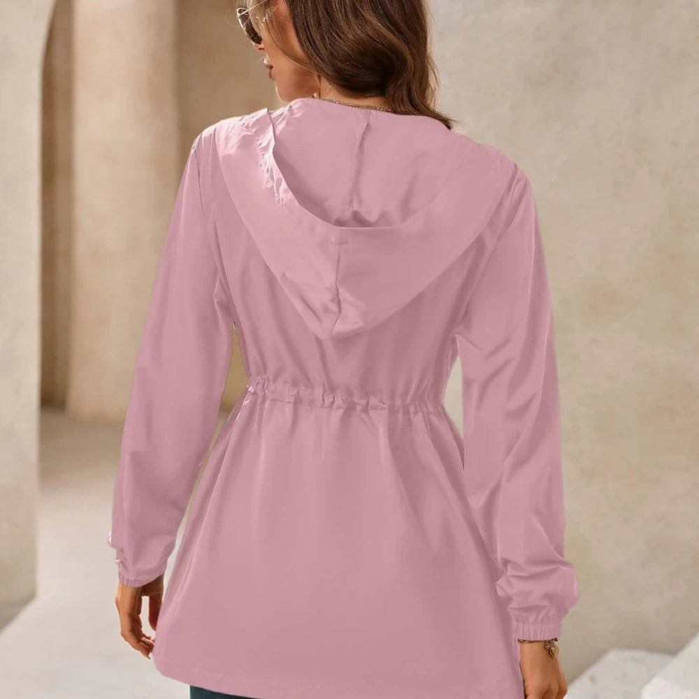Waterproof Long Sleeve Hooded Windbreaker