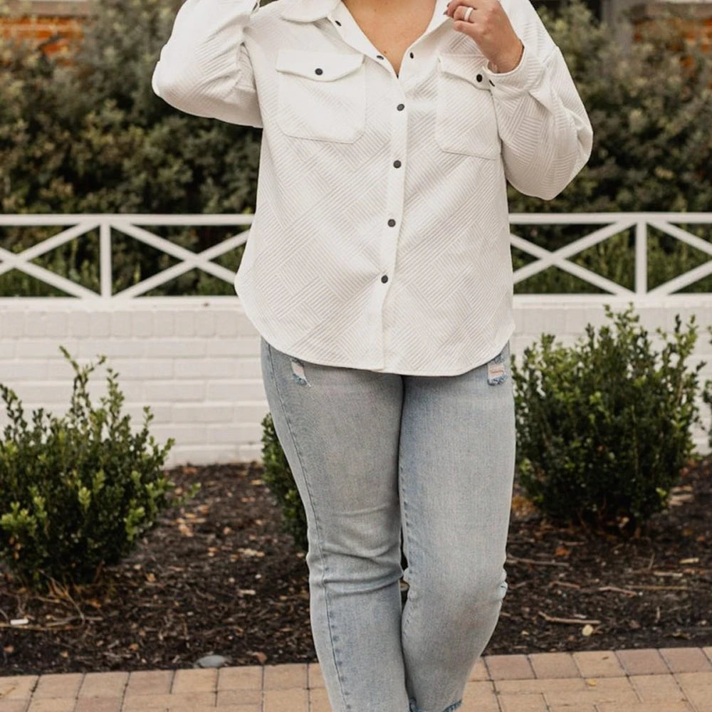 Plus Size Snap Down Jacket