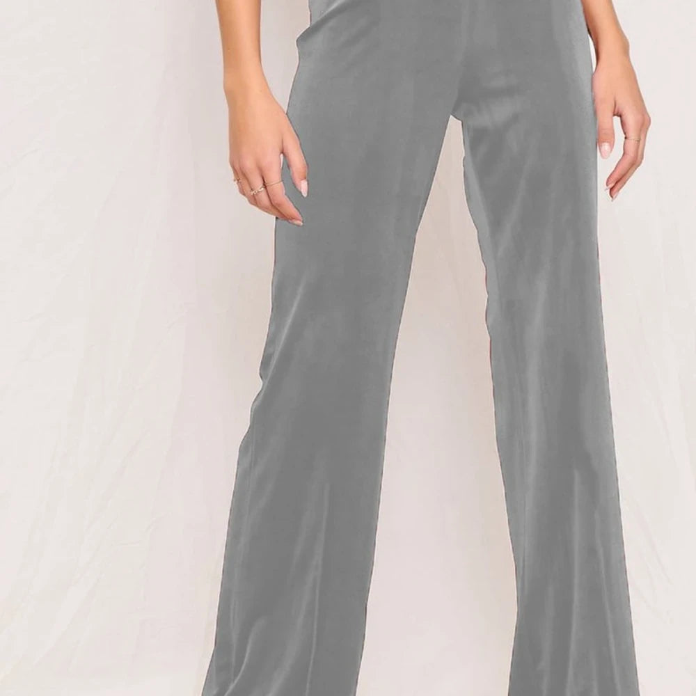 High Waist Polyester Spandex Pants - Deep Teal