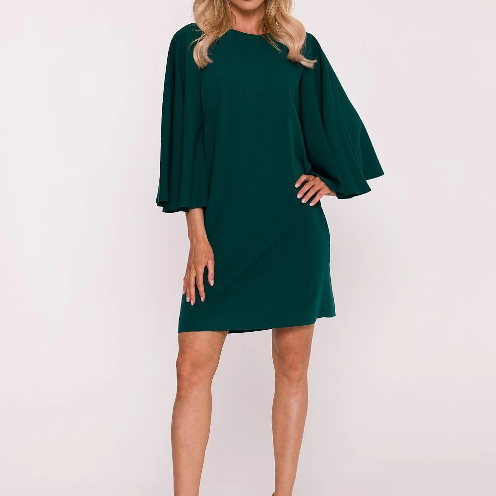 Trapeze Dress with Bat Sleeves