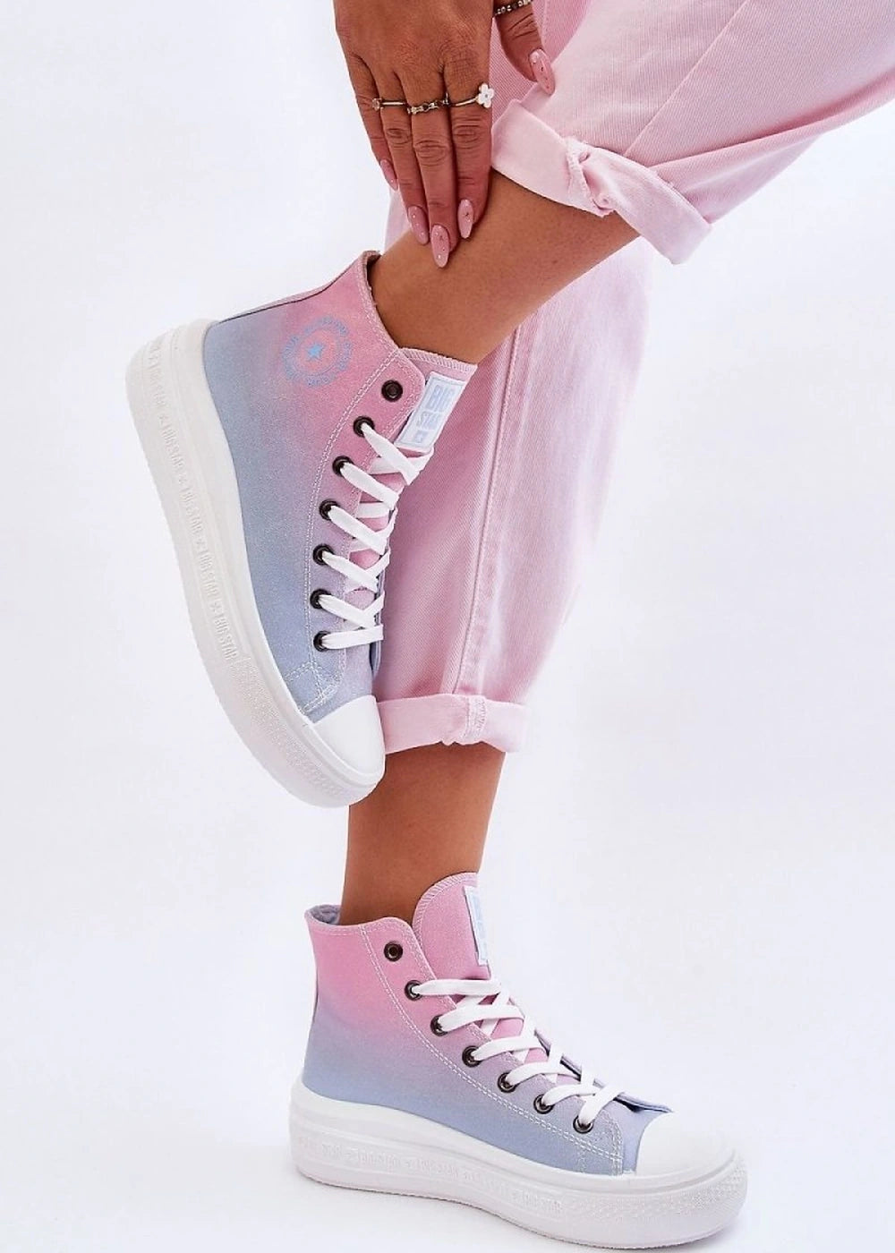 High-top platform sneakers