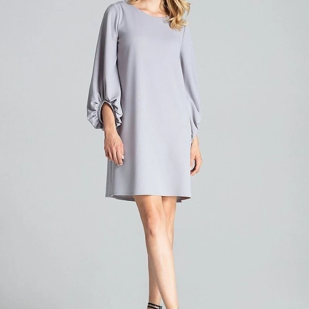 Navy Blue Trapeze Midi Dress