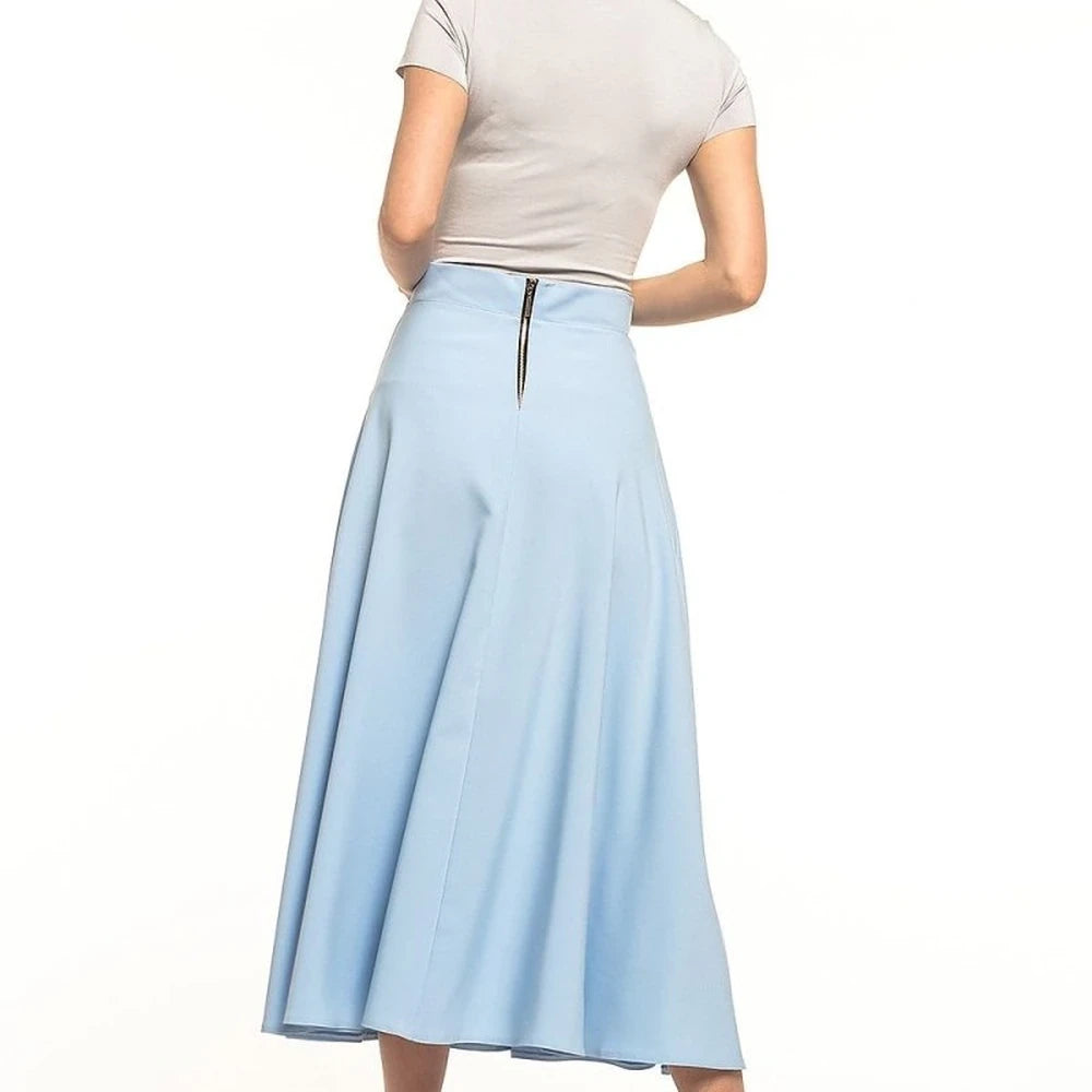 Midi Circle Skirt with Back Zip