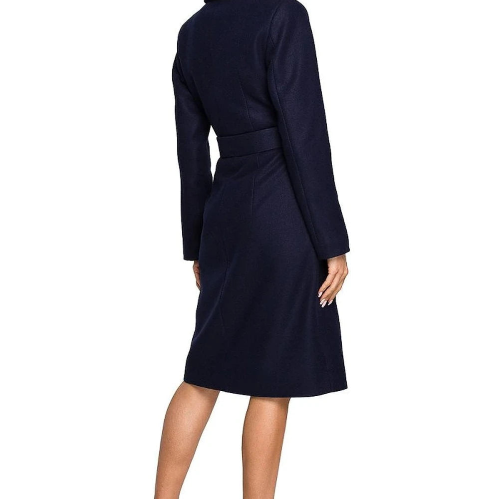 Fleece Lined Belted Coat with Pockets
