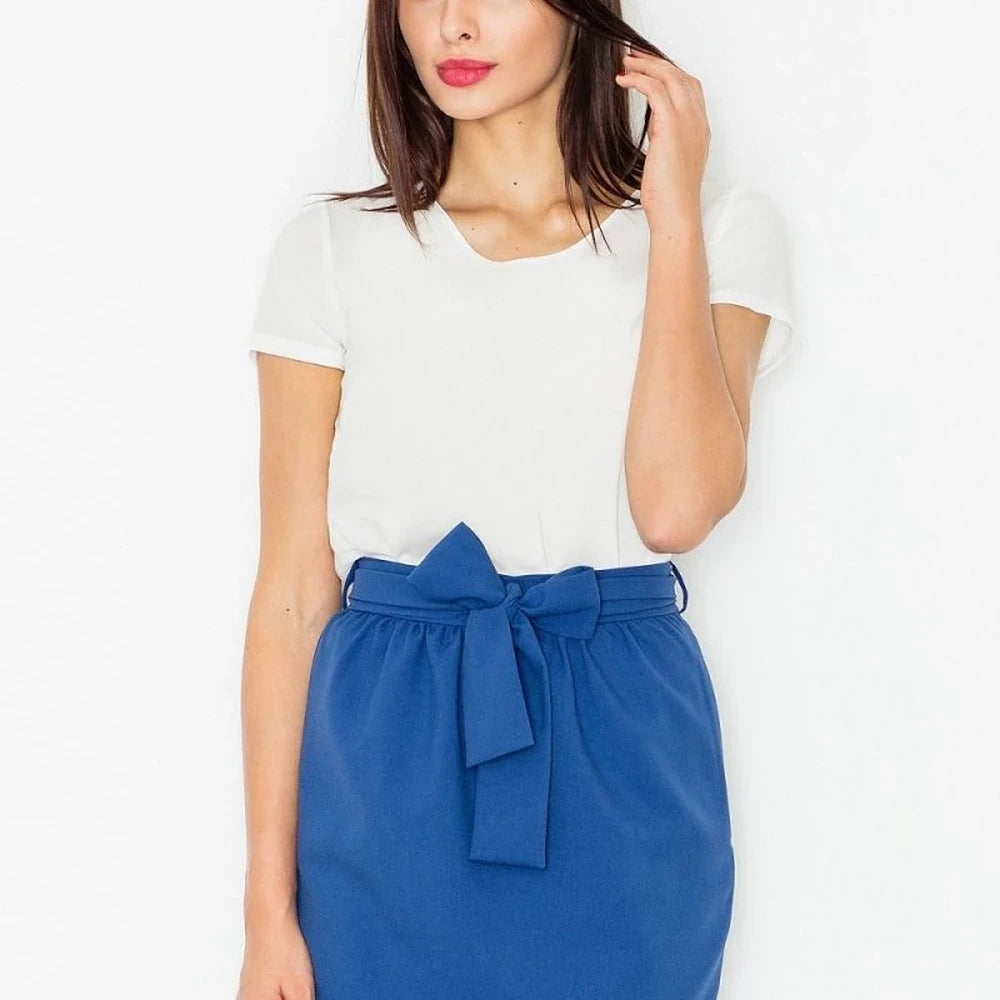 Pencil Skirt with Waist Tie - Green