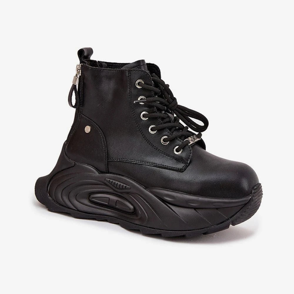 Platform Boots with Side Zippers