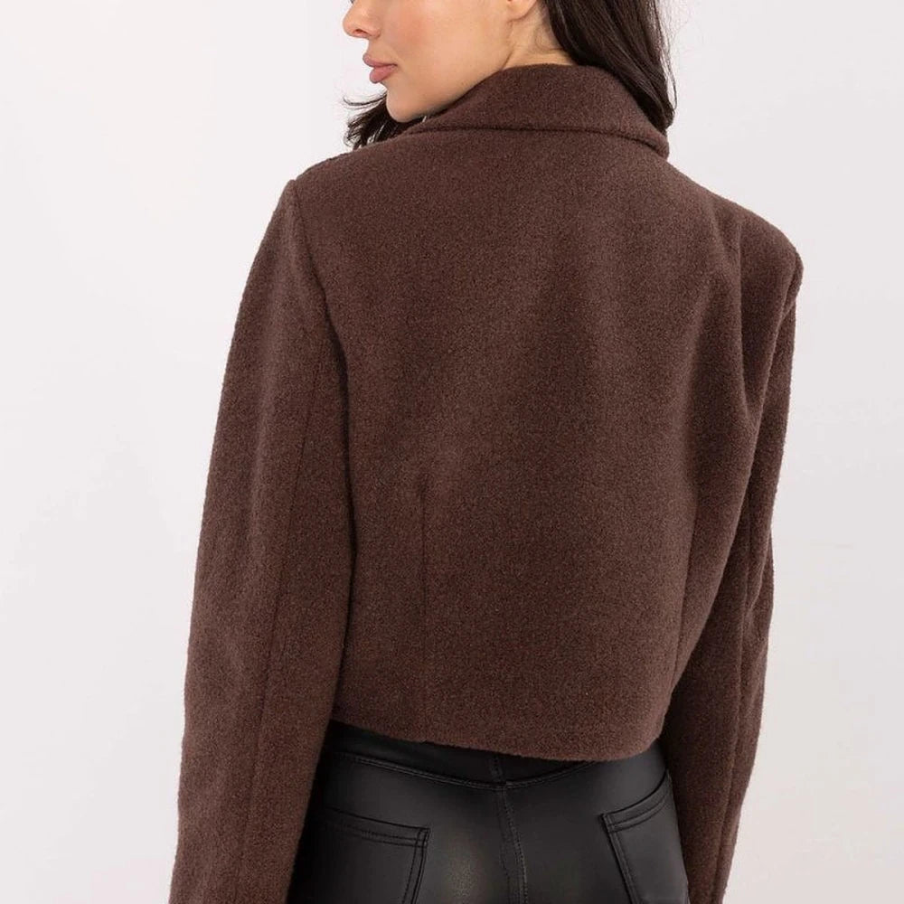 Short Brown Double-Breasted Coat