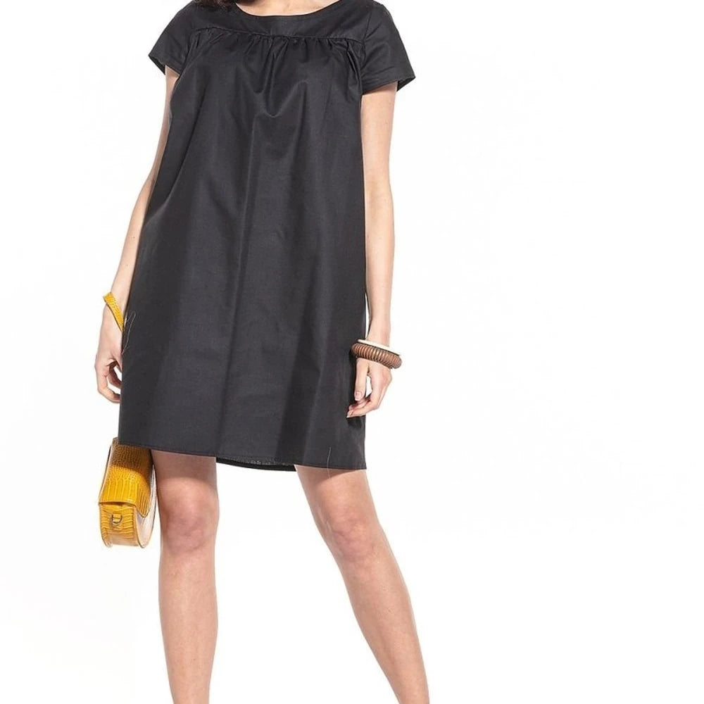 Boat Neck Short Sleeve Cotton Day Dress