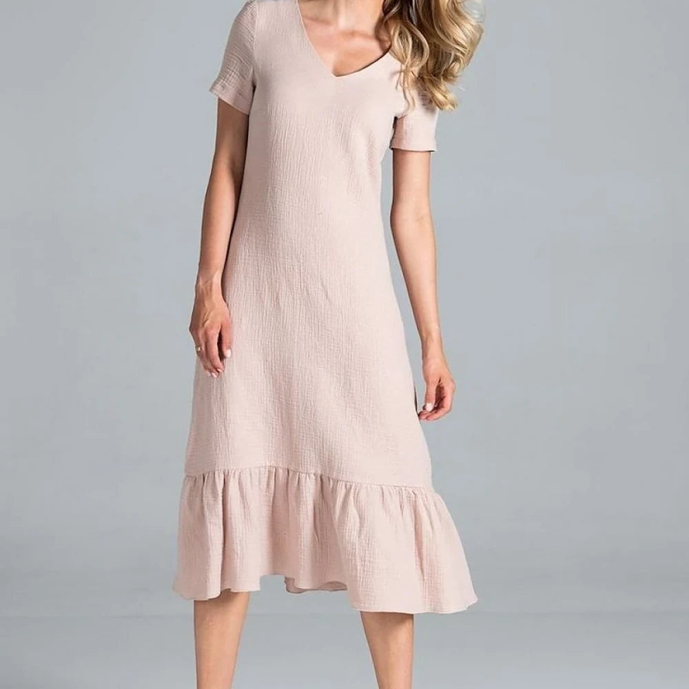 Midi Dress with Sweetheart Neckline