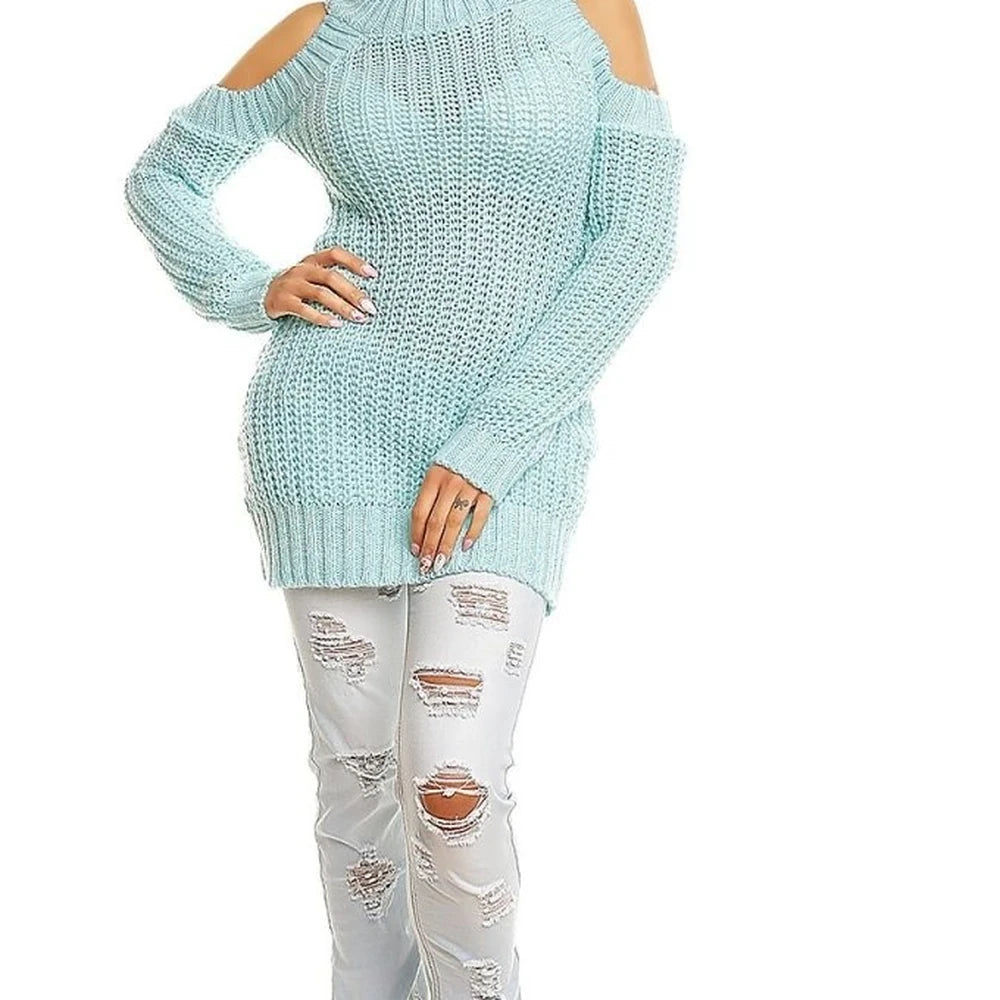 Hard-Knitted Maternity Jumper with Half-Zip