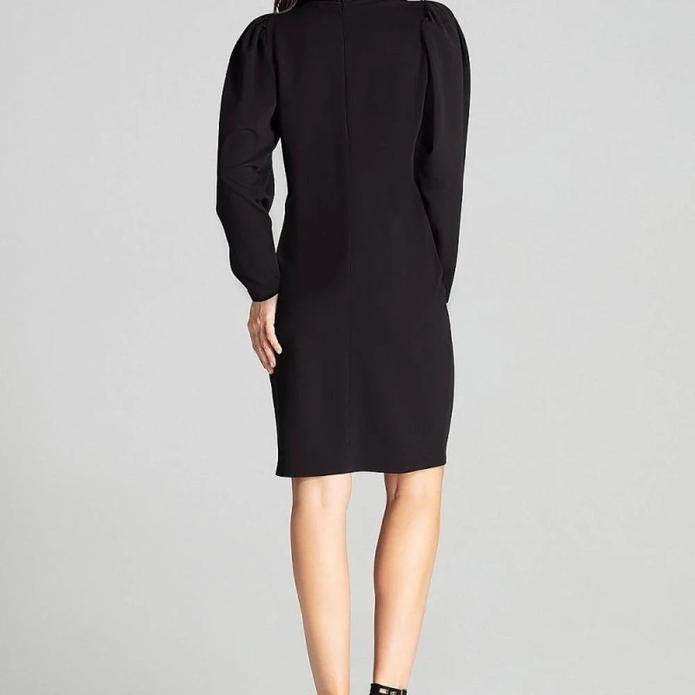 Fitted Midi Dress with Turtleneck
