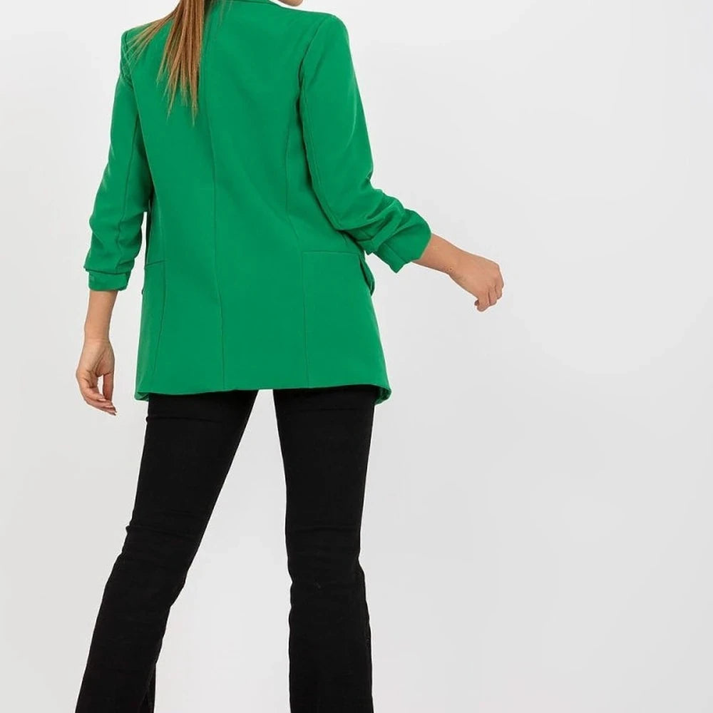 3/4 Sleeve Unbuttoned Jacket with Lining