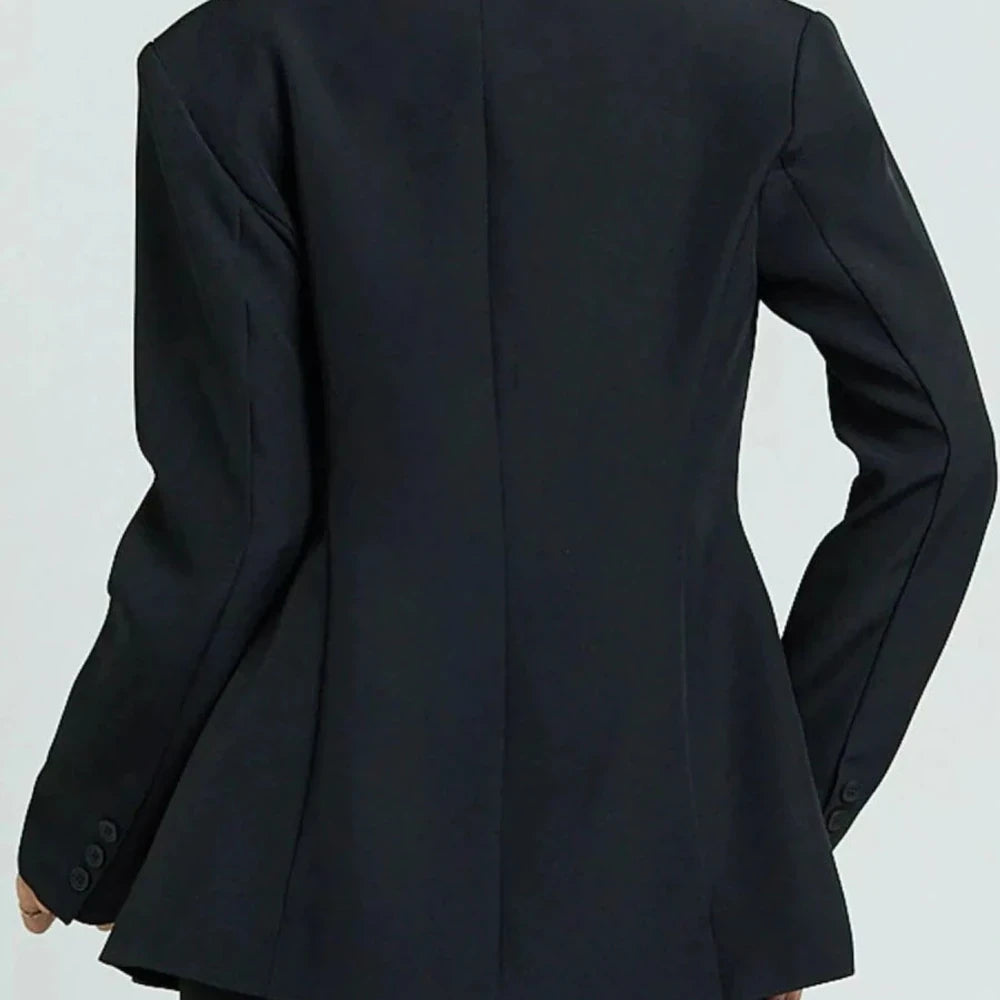 Lapel Collar One Button Blazer